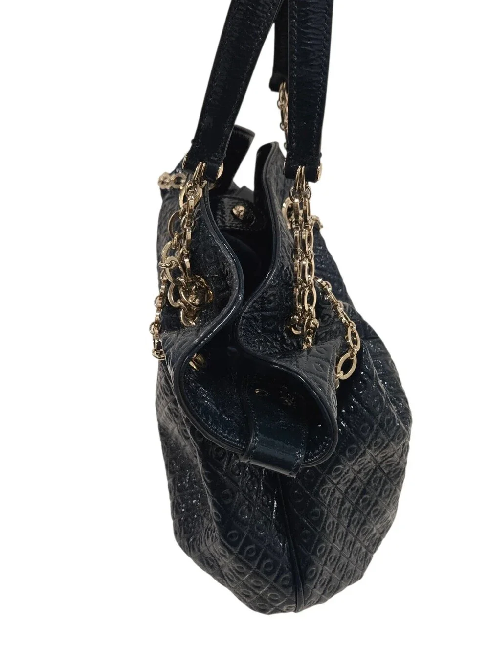 TOD'S  Quilted‎ Patent Leather Chain Tote shoulder bag